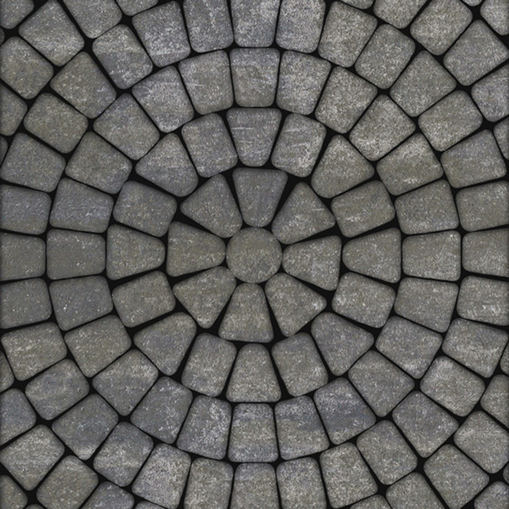 Тротуарная плитка КЛАССИКО (круг) - Искусственный камень Габбро, комплект из 3 видов плит