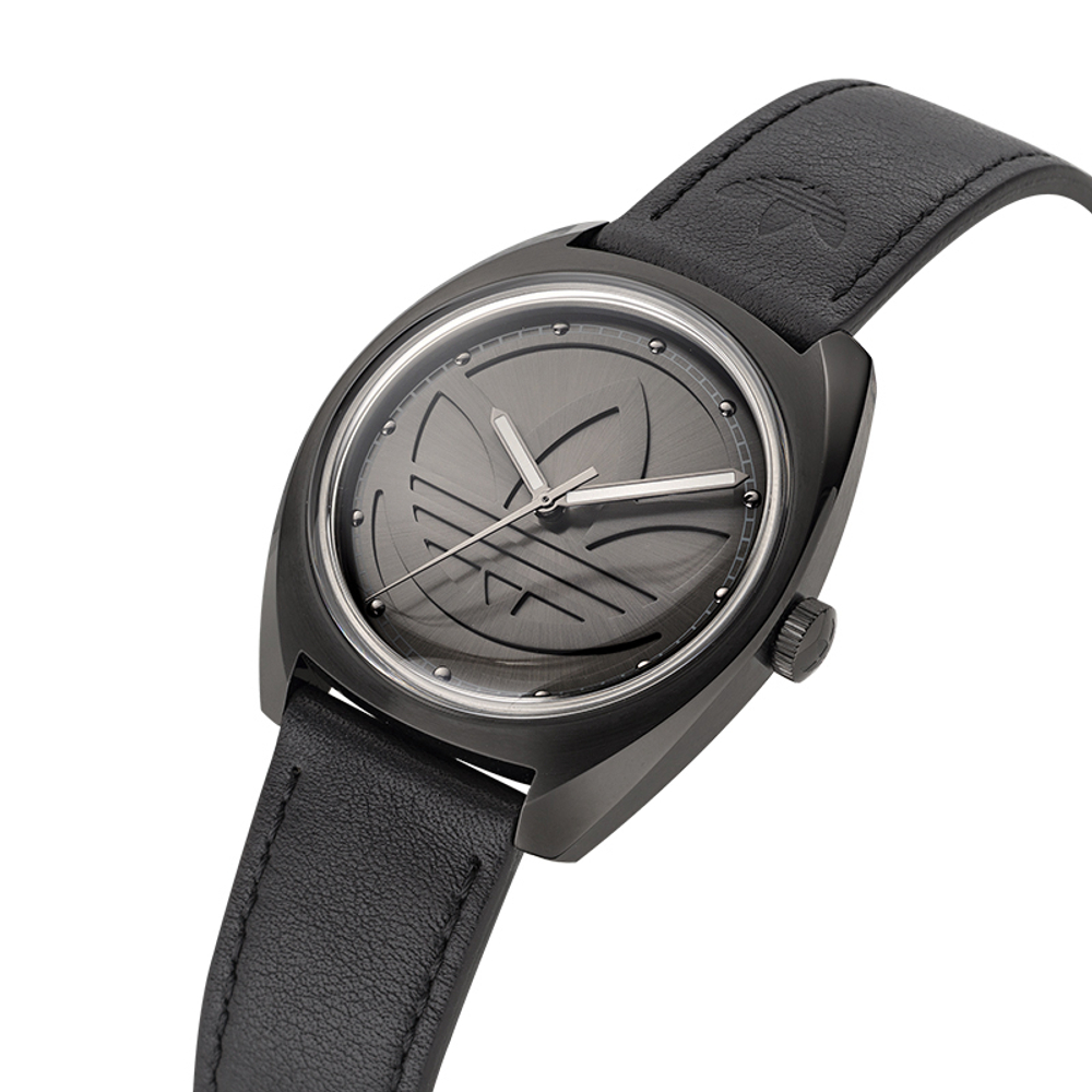 Adidas Originals Wrist Watch Quartz Movement Leather Strap Black Dial Unisex 50m Water Resistant