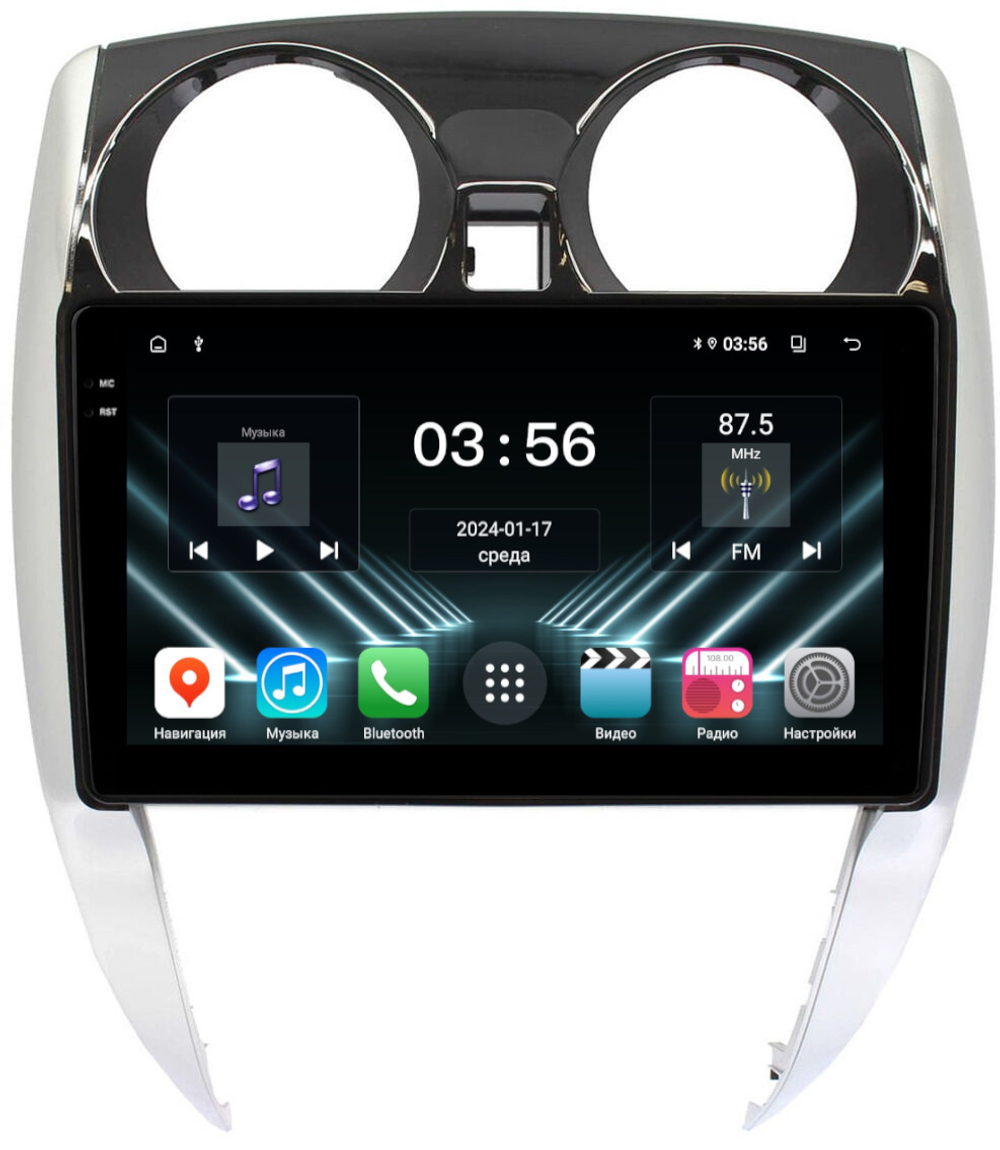 Магнитола для Nissan Note 2 2012-2021 - FarCar DX10-9522 монитор 10.36" IPS на Android 13, 4+64Гб, CarPlay