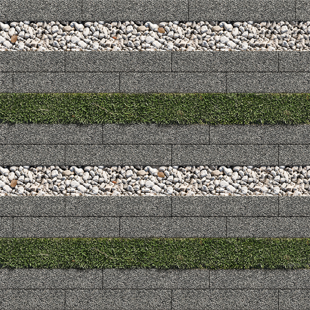 Тротуарная плитка ГАЗОННАЯ РЕШЕТКА - Гранит+ Серый с черным