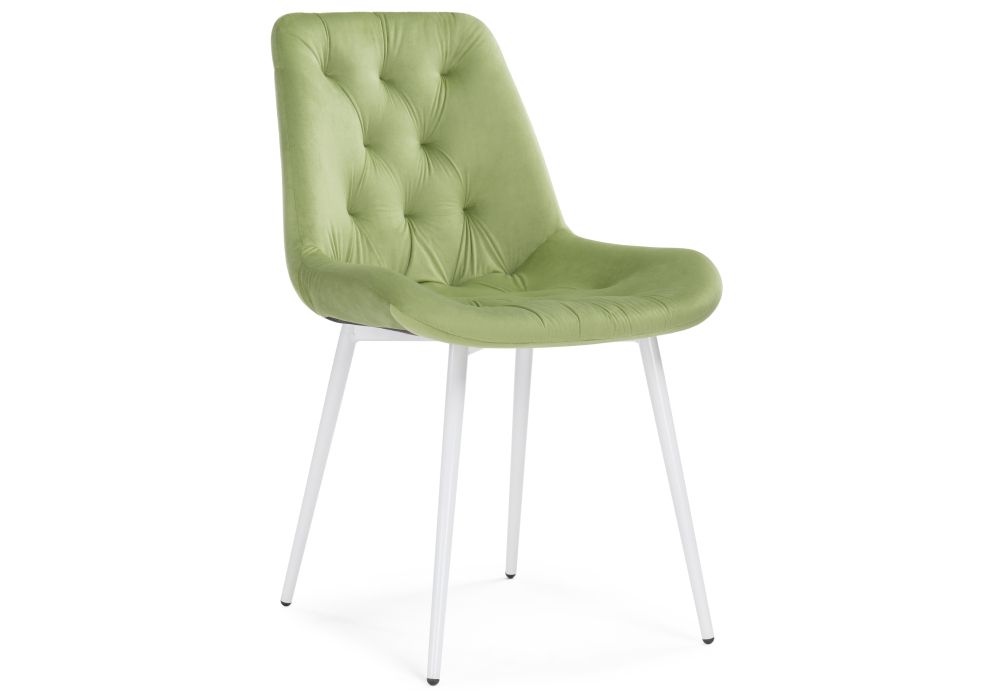 Стул на металлокаркасе Гояр confetti green / белый глянец