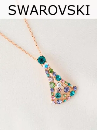 Подвеска на цепочке Россыпь из разноцветных камней Swarovski