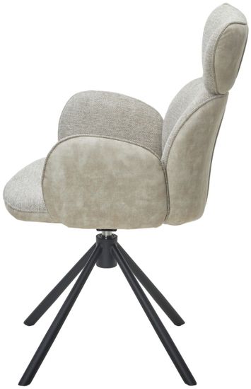 Стул VARDY 360 град.поворот. Brego-31 Бежевый, ткань/ 7525-01 Бежевый, велюр/Черный