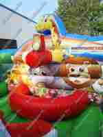 Коммерческий надувной батут "Царство зверей", размер 5*5*3,3 м