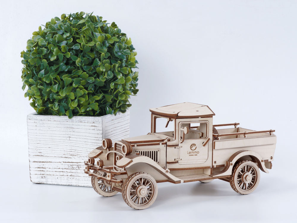 Конструктор 3D деревянный Lemmo Грузовик "Полуторка" Пикап