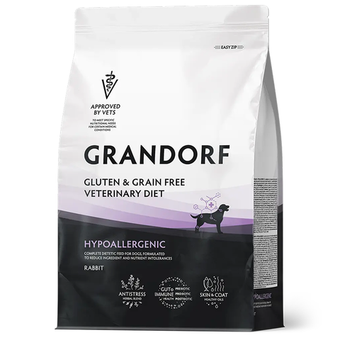 Сухой корм GRANDORF VETERINARY DIET Dog HYPOALLERGENIC Полнорационный диетический корм для собак с пищевой аллергией или непереносимостью, кролик 1кг