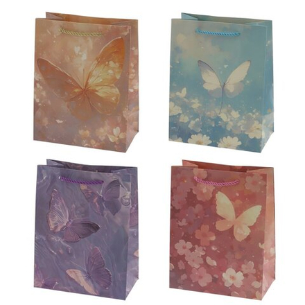 GAEM Пакет подарочный S (бумага 210г/м2, блок 12шт), L18 W10 H23 см, 4в.