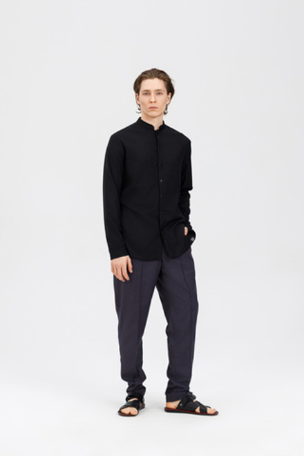 Рубашка Neo Классика, китель с длинным рукавом, черный