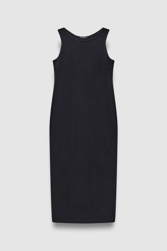 Платье-майка в рубчик; черный