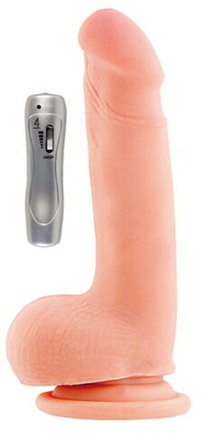 Вибратор 7 режимов вибрации на присоске телесный RealStick 15 см