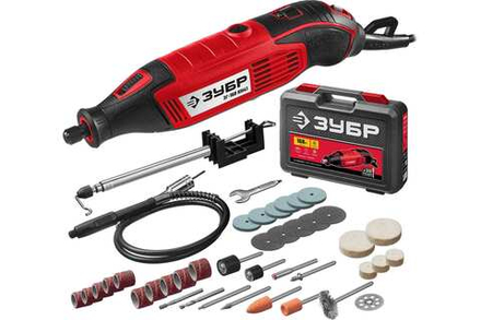 Гравер электрический, ЗУБР ЗГ-160 КН41, 220В, 160 Вт, 3.2 мм, 15000-35000 об/мин, 41 пред.