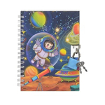 Блокнот детский Basir на замке, формат А6, серия "Космос", переплет 7БЦ, 15*11 см, 48 листов, 4 варианта обложки ассорти