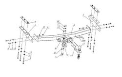 Фаркоп Бизон на Тагаз Road Partner FA 0474-E(N) (с 2008 г.в.(c накладкой из нержавеющей стали)) (паспорт и сертификат в комплекте)(без электрики)