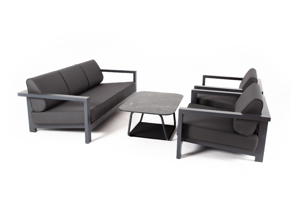 "Гранада" лаунж-зона из алюминия со столиком из HPL