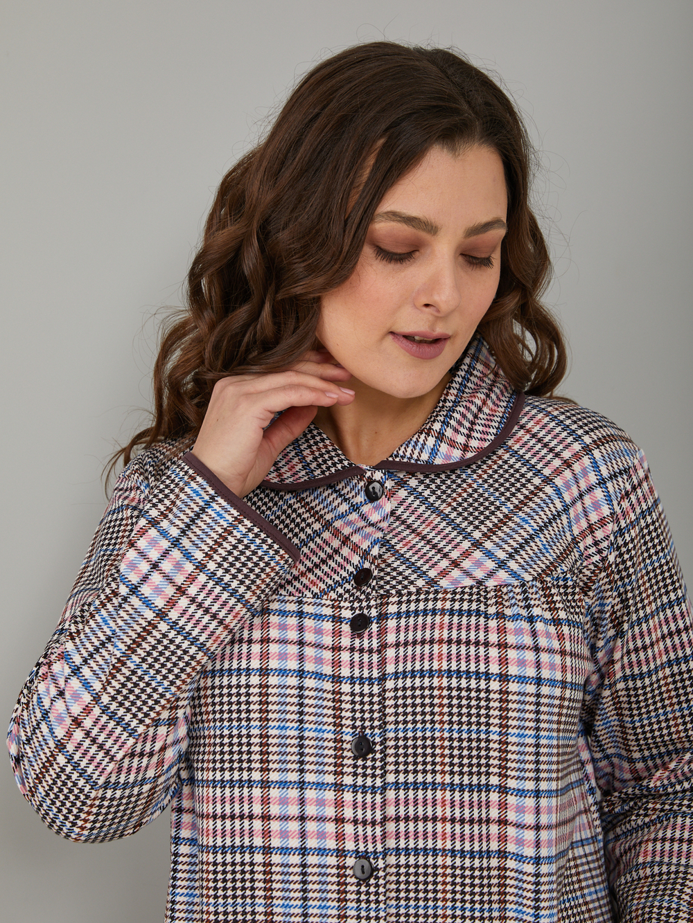 Халат Х-138/коричнево-розоваяклетка