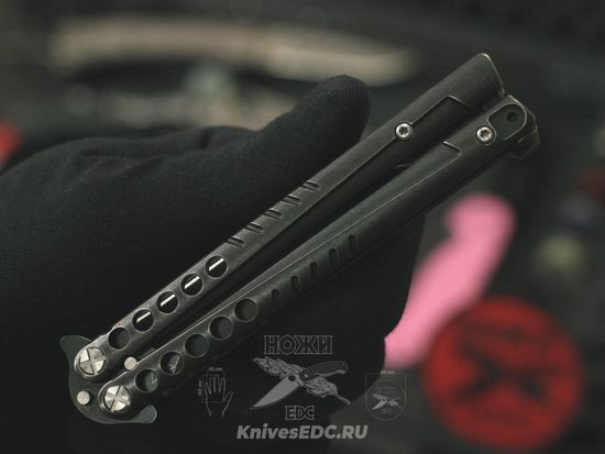 Складной нож бабочка STEELCLAW Секиро-02 c клинком из стали D2, рукоять Stainless Steel