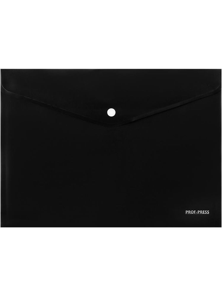 Папка-конверт на кнопке А4 180мкм, черный (Проф-Пресс)