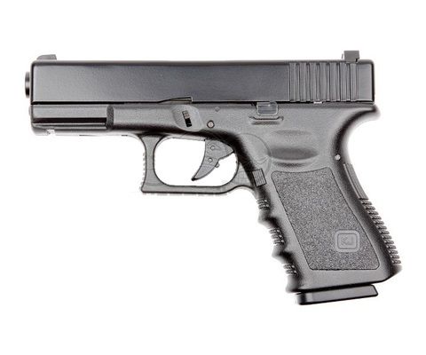 Страйкбольный пистолет Glock G23, грин-газ, Metal Slide, черный (KJW)