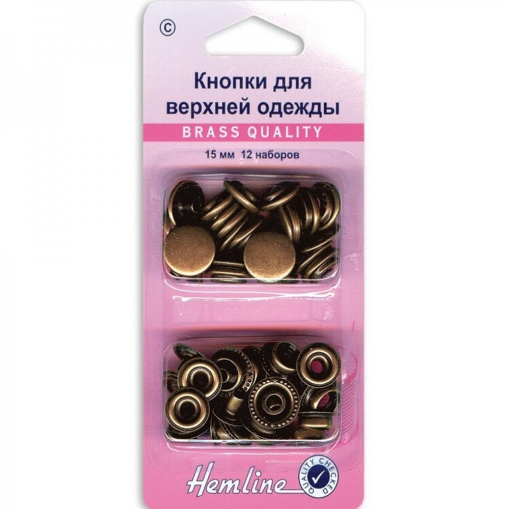 Кнопки для верхней одежды 15мм 405R.В Hemline