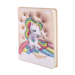 Записная книжка 12,5 см * 18,0 см , 7БЦ, Alingar, PU, поролон, конгрев, эффект 3D, 80л., клетка, "Единорожка"