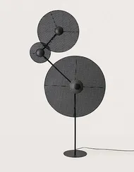 Торшер Artic с дисками из черного ротанга 1125 Ø30, Ø60, Ø90 см