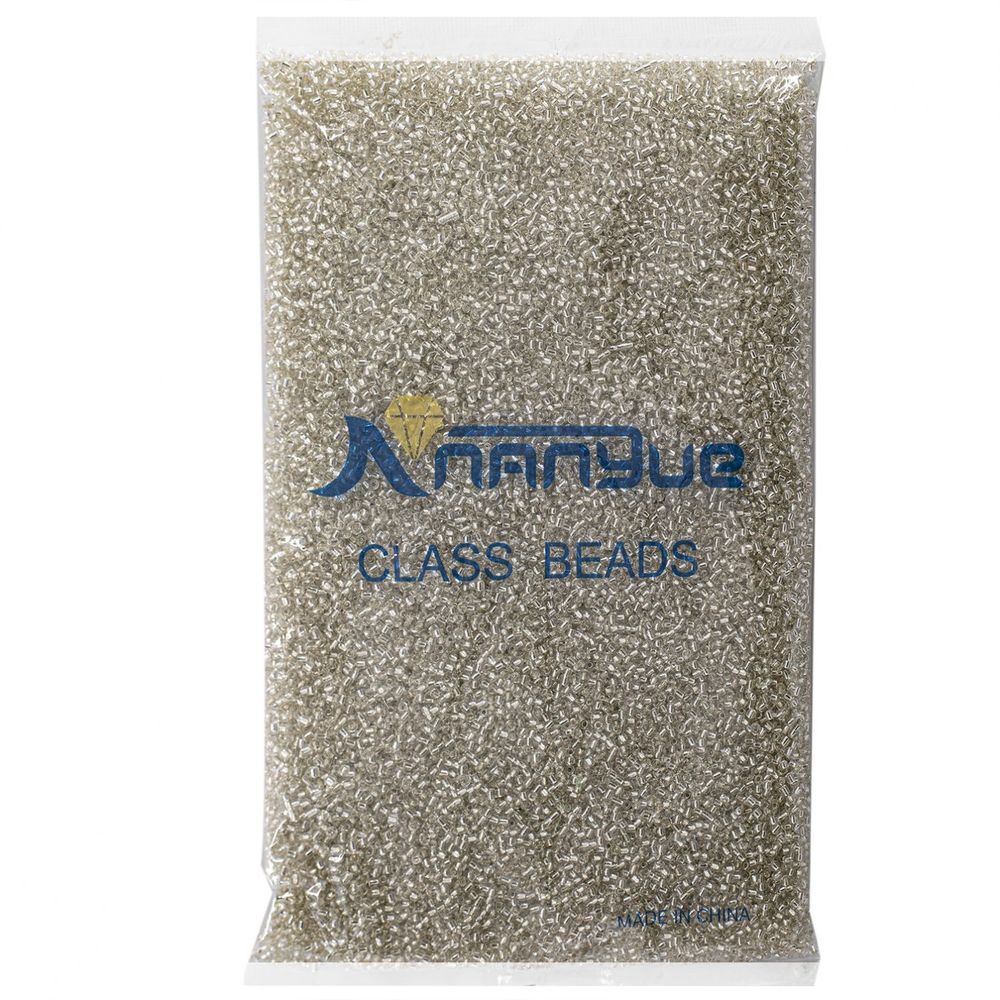 Бисер Alingar размер №12 вес 450 гр., прозрачный кристалл, внутреннее серебрение, пакет