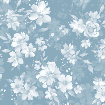 акварельные цветы и листья