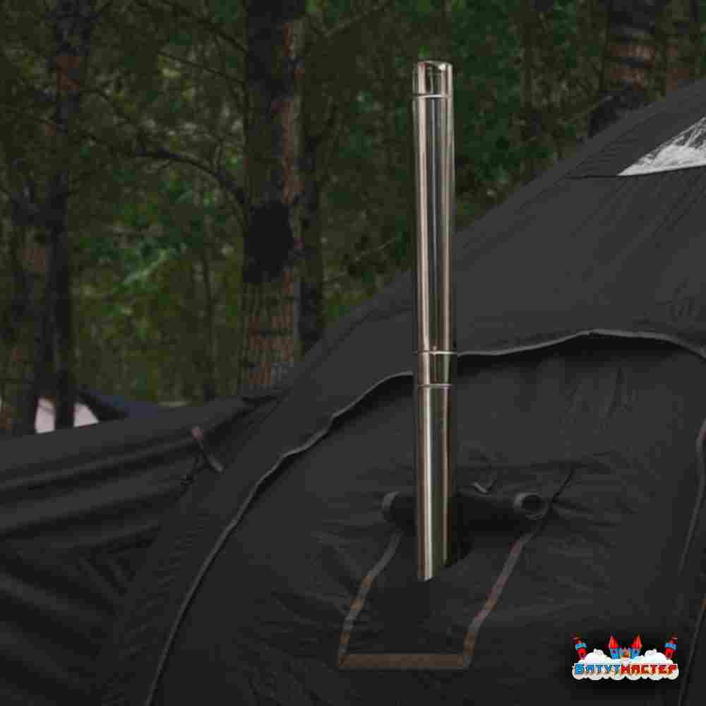 Пневмокаркасная юрта «Гармония» 5×5×2,5 м — для глэмпинга из ПВХ, чёрная