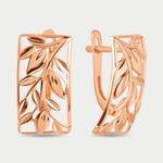 Серьги женские без вставок из розового золота 585 пробы (арт. 024152-1000)