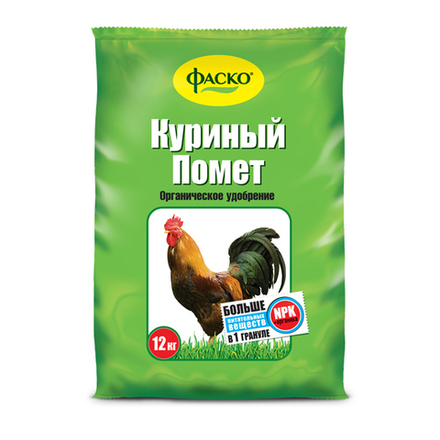 Удобрение гранулированное Фаско Куриный помет, 12 кг