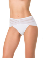 Высокие трусики с полосками разной ширины (Размер: M) (Цвет: бежевый)