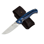 Нож складной Кузница Семина "Амур" (техно), сталь AUS-10 рукоять G10 черно-синяя