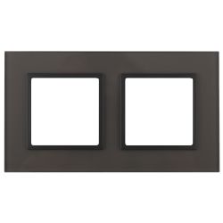 14-5102-32 ЭРА Рамка на 2 поста, стекло, Эра Elegance, серый+антр