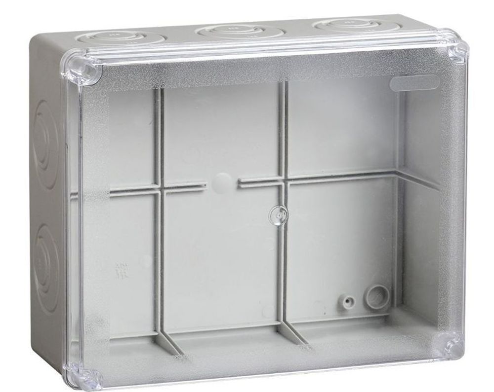 Коробка распаячная ОП 240х195х90 IP44 КМ41275 прозр. крыш. IEK UKO10-240-195-090-K51-44 Коробка распаячная ОП 240х195х90 IP44 КМ41275 прозр. крыш. IEK UKO10-240-195-090-K51-44