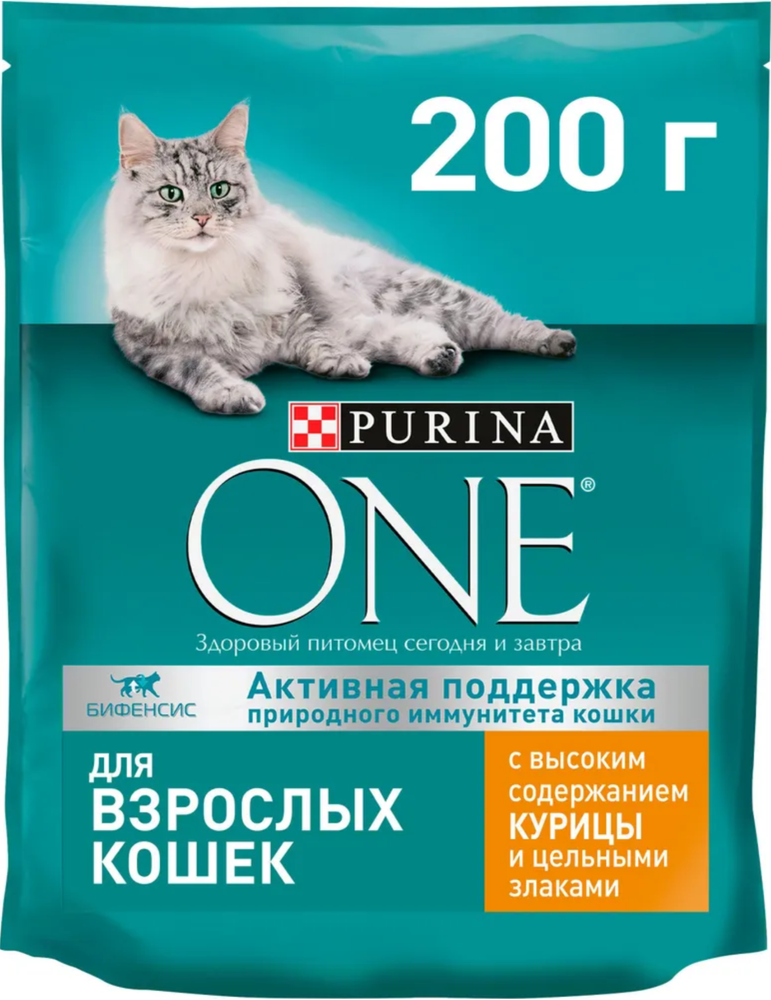 Purina ONE для взрослых кошек с Курицей 200г.*10
