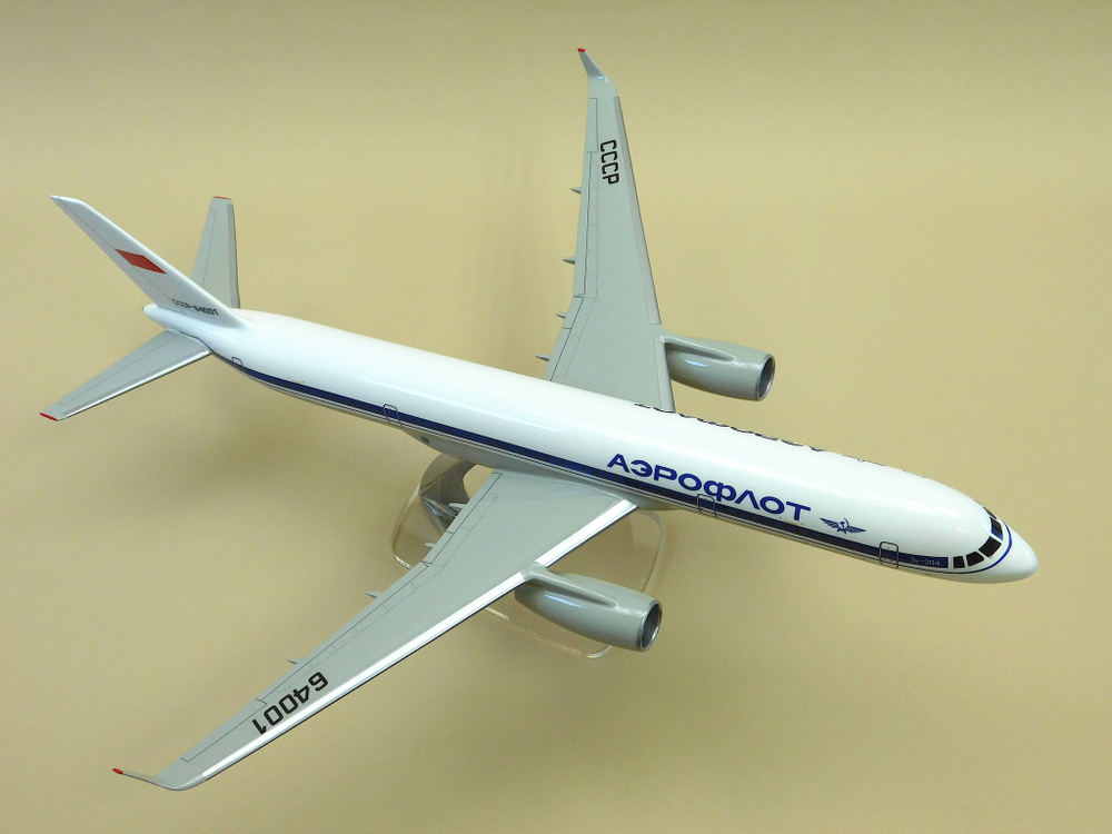 Модель самолета Ту-204-100 (М1:100, Аэрофлот СССР-64001)