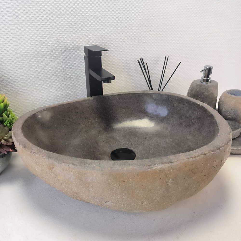 Раковина из речного камня RS-63690 (49*42*16) 0122