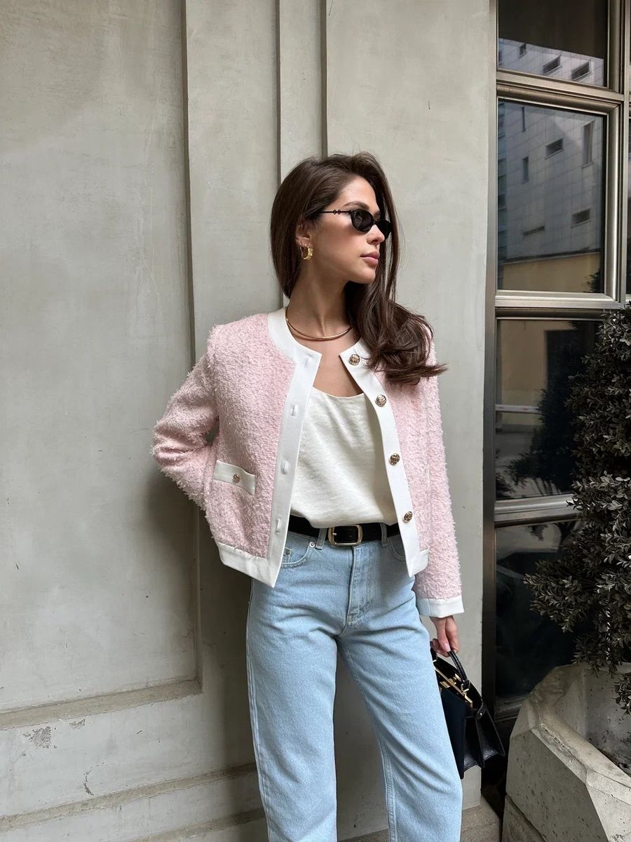 Джинсы голубые прямые на завышенной талии