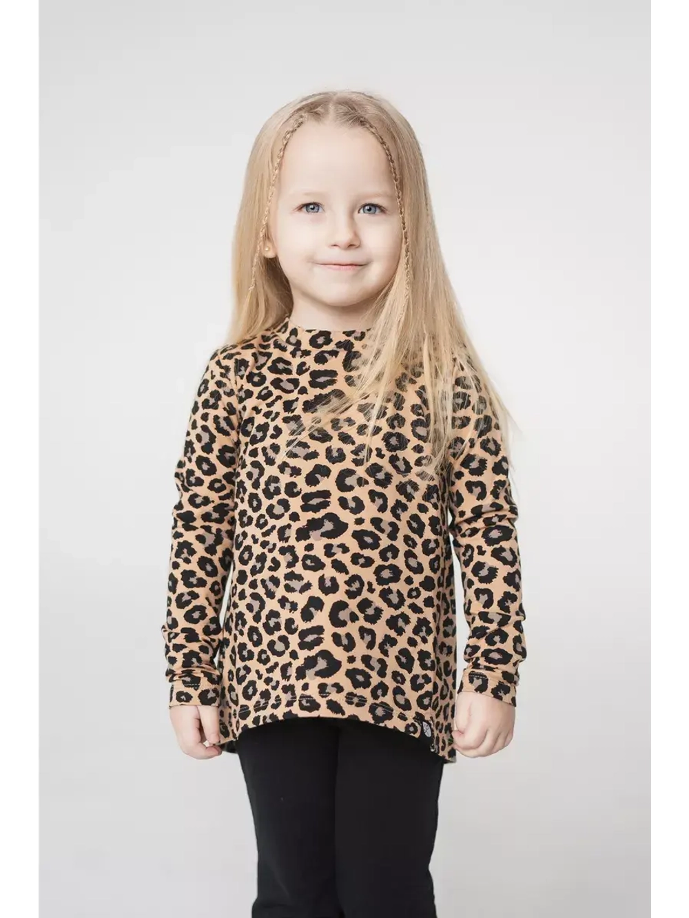 Леопардовый лонгслив детский