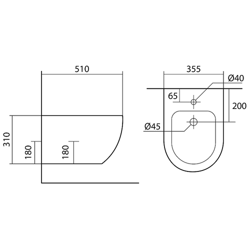 Биде Aquatek Европа AQ1016-MB подвесное Черное матовое