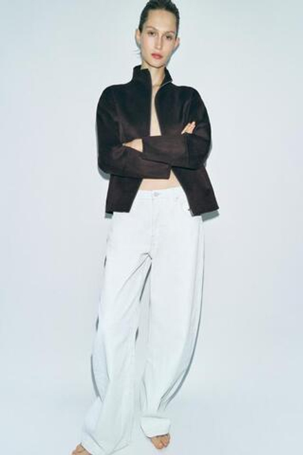 ZARA КУРТКА ИЗ СМЕСОВОЙ ШЕРСТИ — ZW COLLECTION, КОРИЧНЕВЫЙ