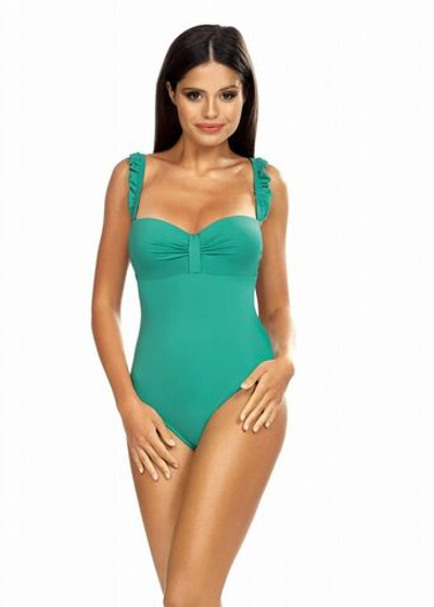 Слитный купальник пуш-ап с крылышками на бретелях (Размер: 75C/38) (Цвет: мятный)