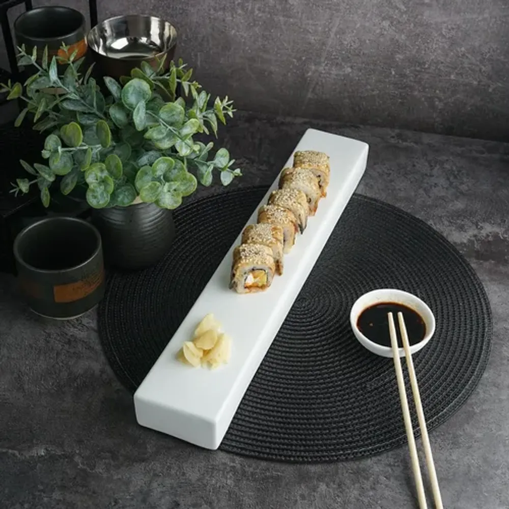 Блюдо прямоугольное 43*7 см h3,5 см брусок для закусок White Matt Panasia P.L. Proff Cuisine [1]