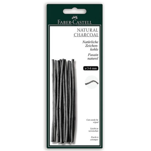 Уголь натуральный Faber-Castell "Pitt", Ø 3-6мм, круглый, 20шт., картон. упаковка