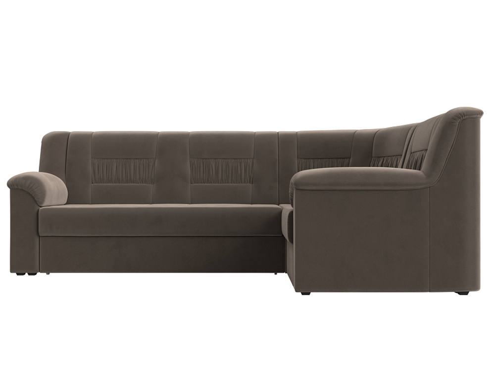 Диван угловой Карелия правый угол, Коричневый, Велюр, 113344