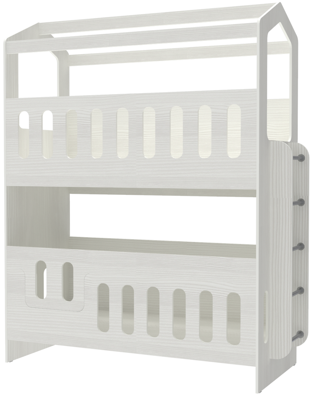 Двухъярусная кровать КарИВи Сказочный домик КарИВи ДС-300 80x160 Белое Дерево