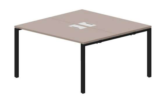 Составной стол Strike на 2 рабочих места 1380х1366х750мм (2 металлических аутлета)