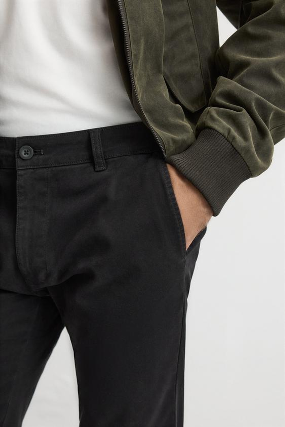 ZARA БРЮКИ ЧИНОС SKINNY FIT, ЧЕРНЫЙ