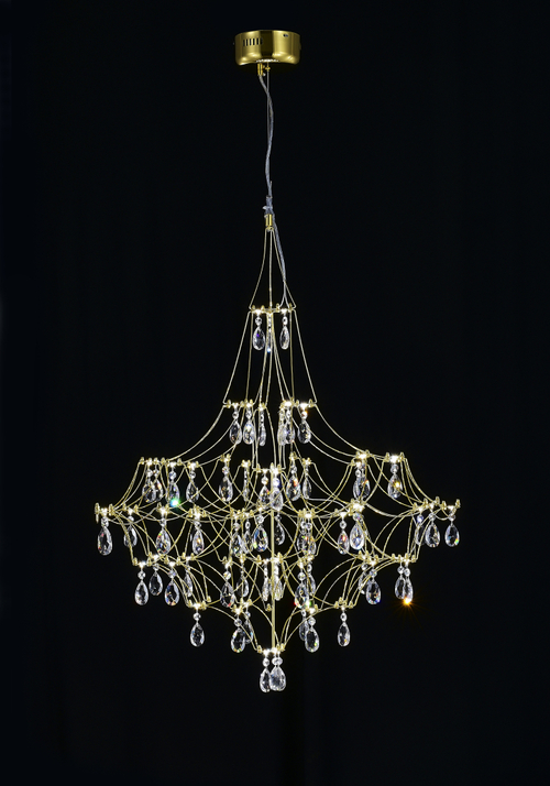 Подвесная люстра светодиодная с пультом и хрустальными подвесками Asfour MyFar Allegria MR2642-66P-50AD