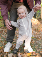 Велюровый комбинезон Mjölk White Sand, на манжетах